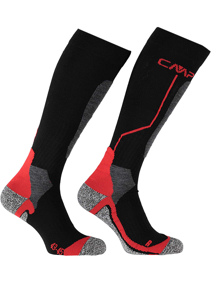 CMP Skarpety narciarskie w kolorze czarno-szaro-czerwonym rozmiar: 43/45