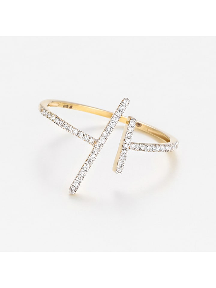 maison héritage PARIS Złoty pierścionek z diamentami rozmiar: 54