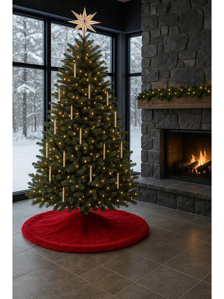 ABERTO DESIGN Dywan w kolorze czerwonym pod choinkę rozmiar: 100x100 cm