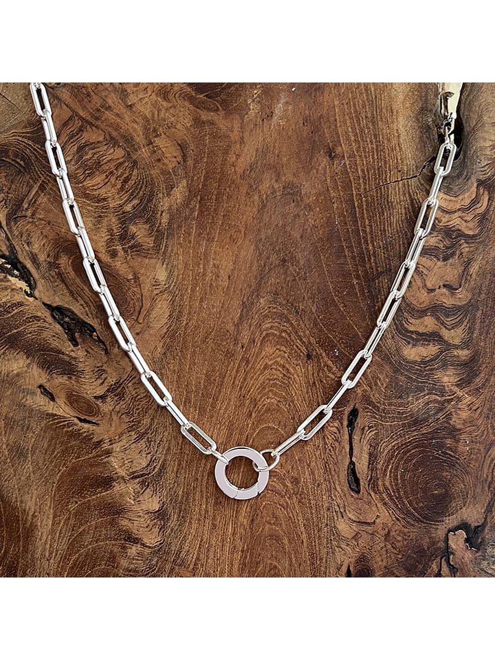 Eclat d'Argent Srebrny naszyjnik z elementem ozdobnym - dł. 45 cm rozmiar: onesize