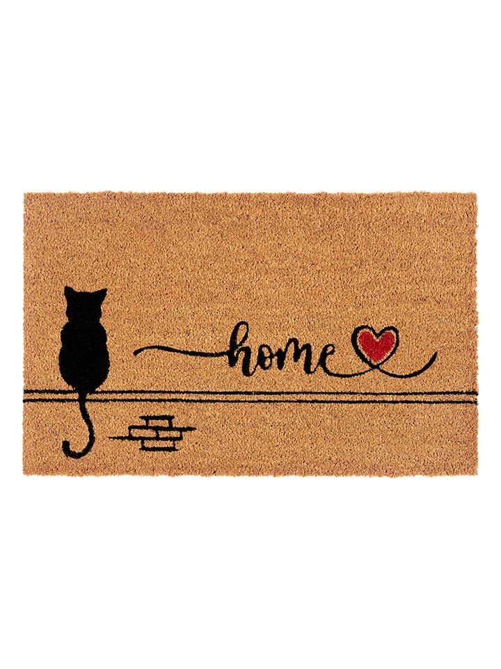 Hanse Home Wycieraczka w kolorze jasnobrązowym ze wzorem z włókna kokosowego rozmiar: 40x70 cm