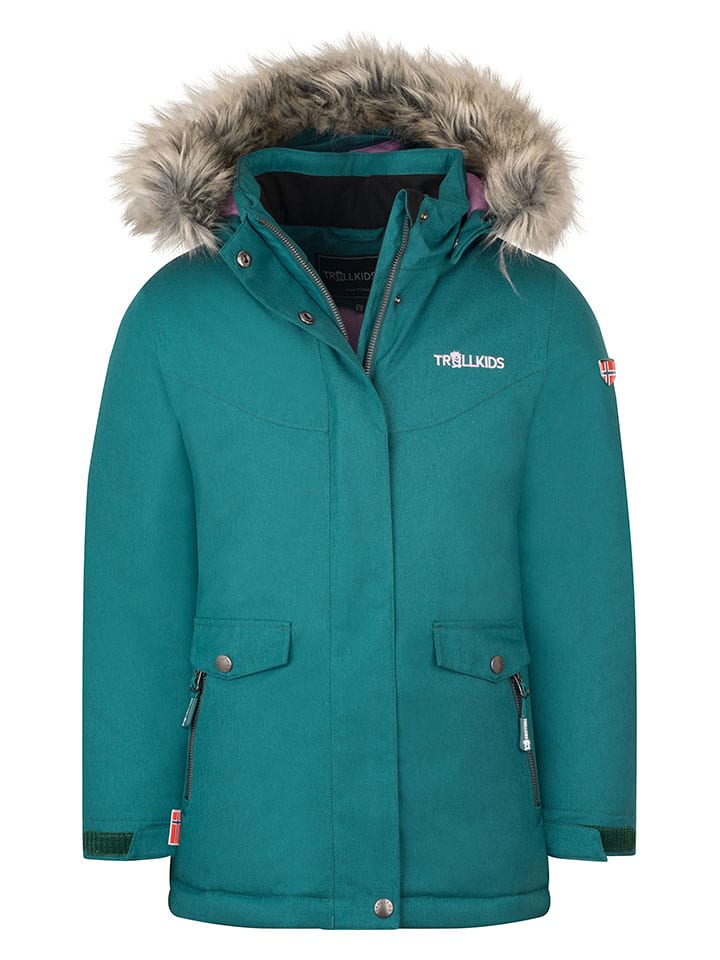 Trollkids Parka "Oslo XT" w kolorze turkusowym rozmiar: 176