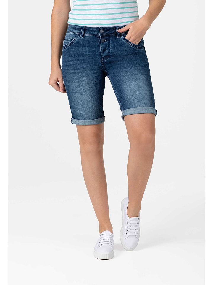 Timezone Bermudy dżinsowe "Nali" w kolorze granatowym rozmiar: W28