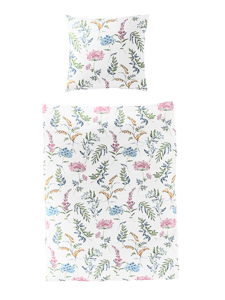 Bierbaum Komplet pościeli w kolorze białym ze wzorem z kory rozmiar: 155x220 cm