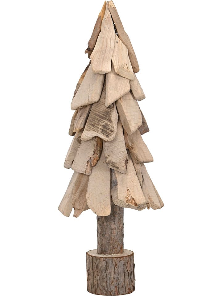POSIWIO Figurka dekoracyjna "Fir Tree" w kolorze jasnobrązowym - wys. 41 x Ø 14 cm rozmiar: onesize