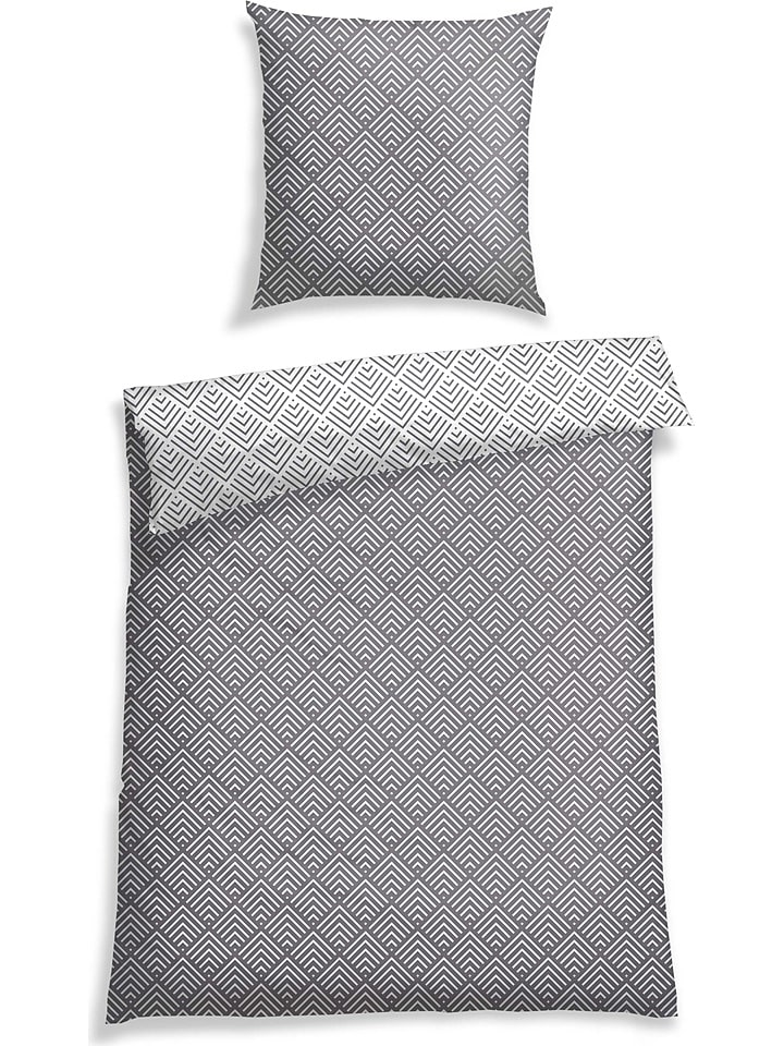 Schiesser Komplet pościeli renforcé "Mabel" w kolorze szarym rozmiar: 135x200 cm