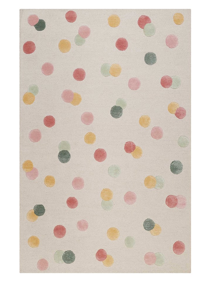 Smart Kids Wełniany dywan "Dana" w kolorze kremowym ze wzorem rozmiar: 70x140 cm