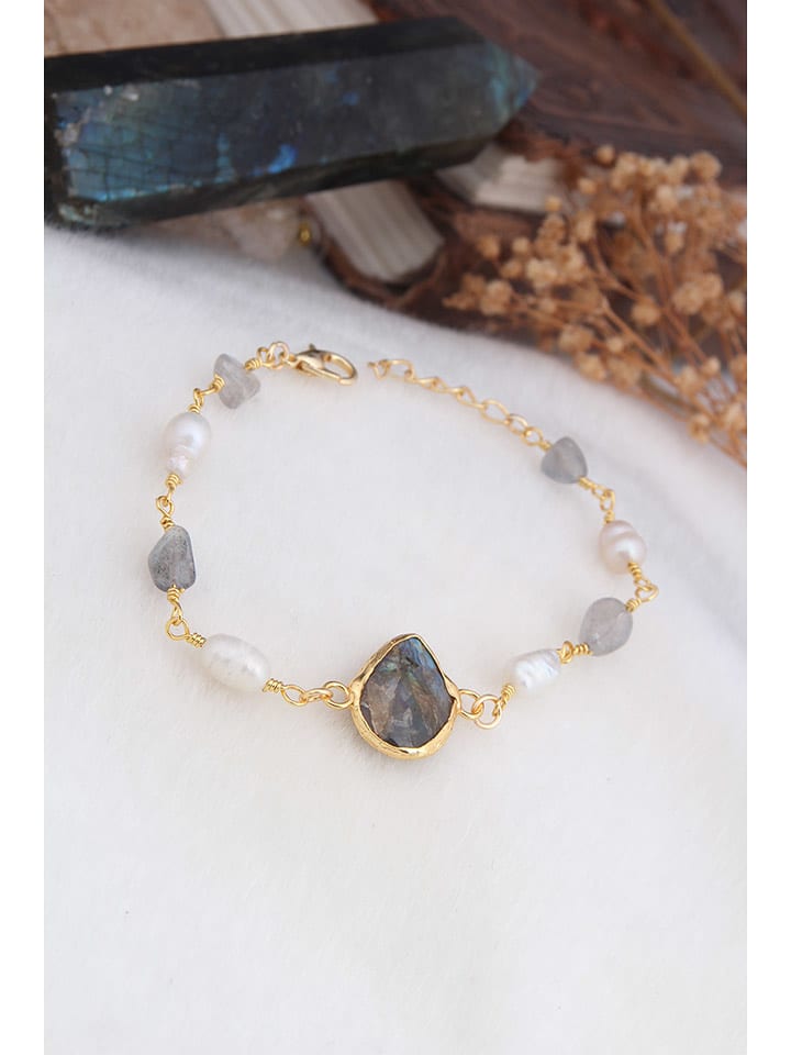 Pierres delicates Pozłacana bransoletka z prehnitami rozmiar: onesize