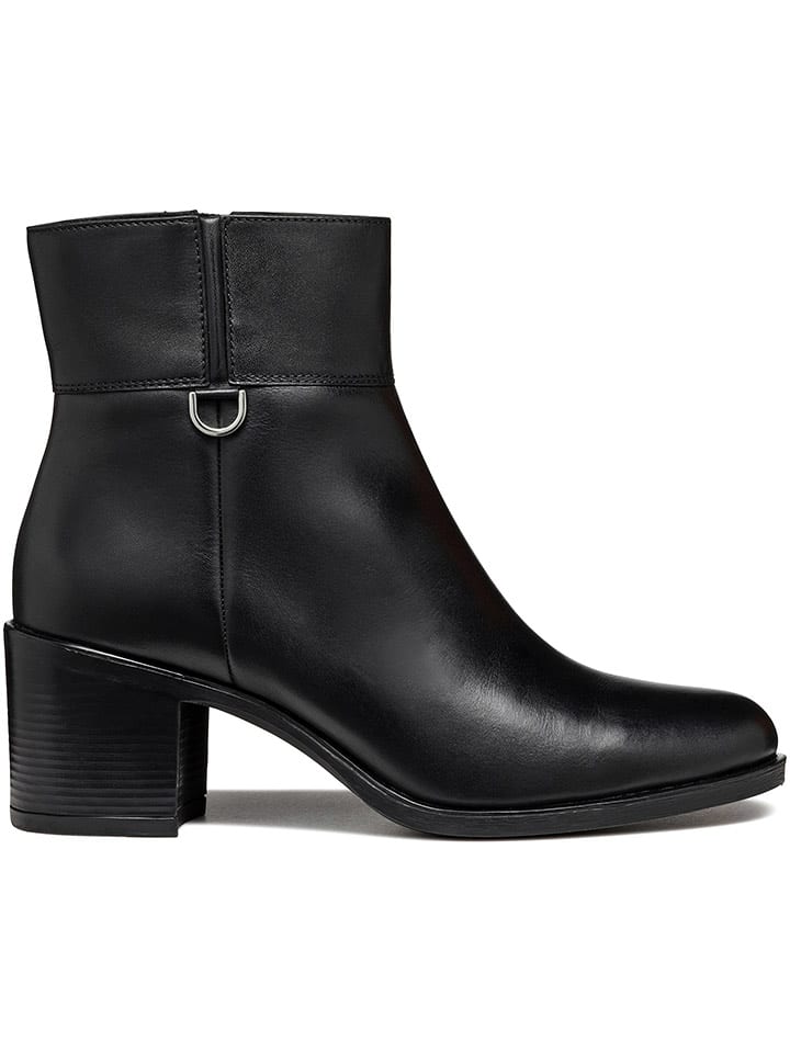 Geox Skórzane botki "New Ashell" w kolorze czarnym rozmiar: 39,5