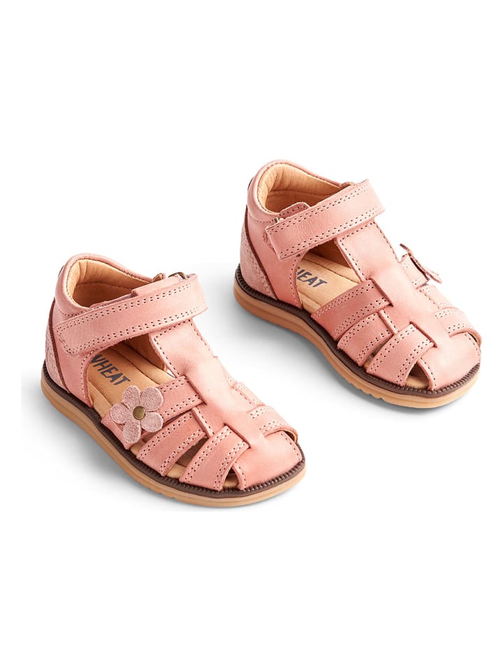 Wheat Skórzane półsandały "Sky Flower" w kolorze różowym rozmiar: 20