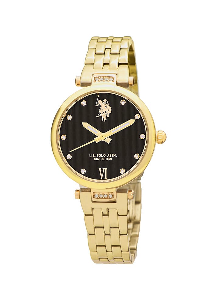 U.S. Polo Assn. Zegarek kwarcowy w kolorze złoto-czarnym rozmiar: onesize