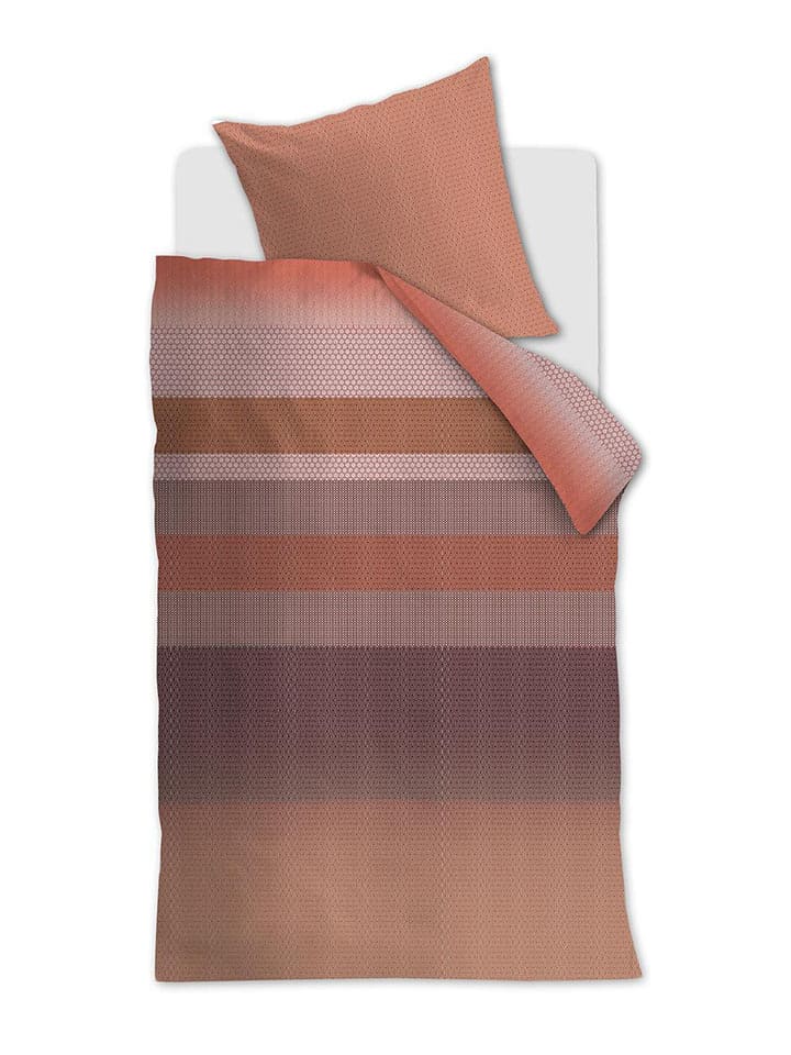 Beddinghouse Komplet pościeli satynowej "Theo" w kolorze pomarańczowym rozmiar: 135x200 cm