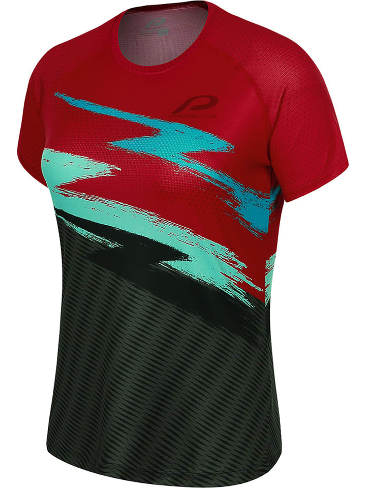 Protective Koszulka kolarska "P-On" w kolorze czerwono-ciemnozielonym rozmiar: 42