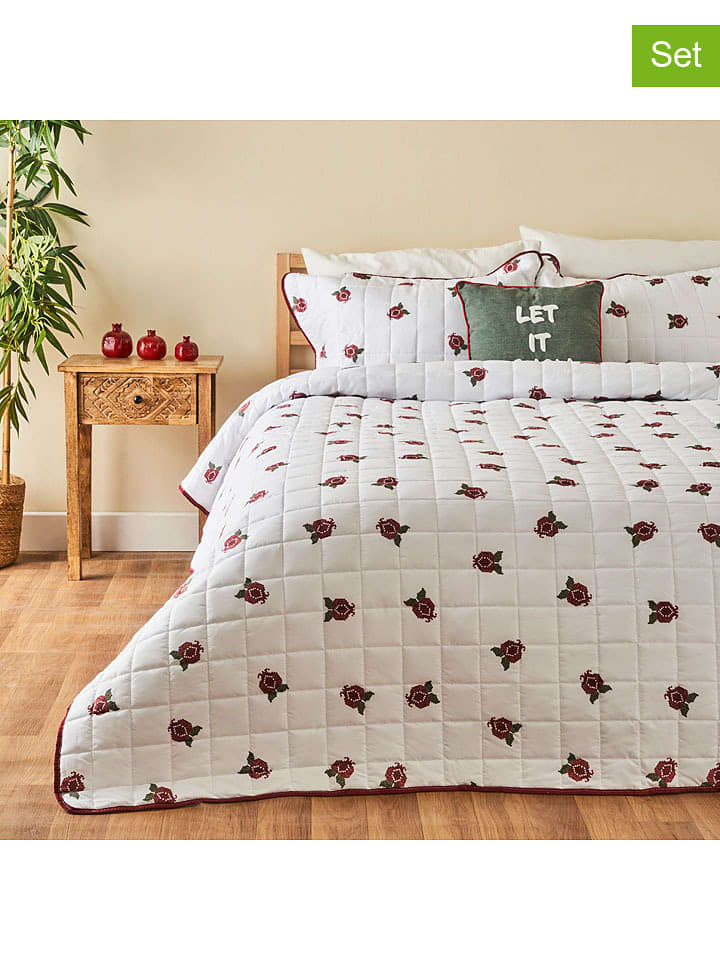 BELLA MAISON 3-częściowy komplet "Jolly" w kolorze czerwono-białym rozmiar: 240x220 cm