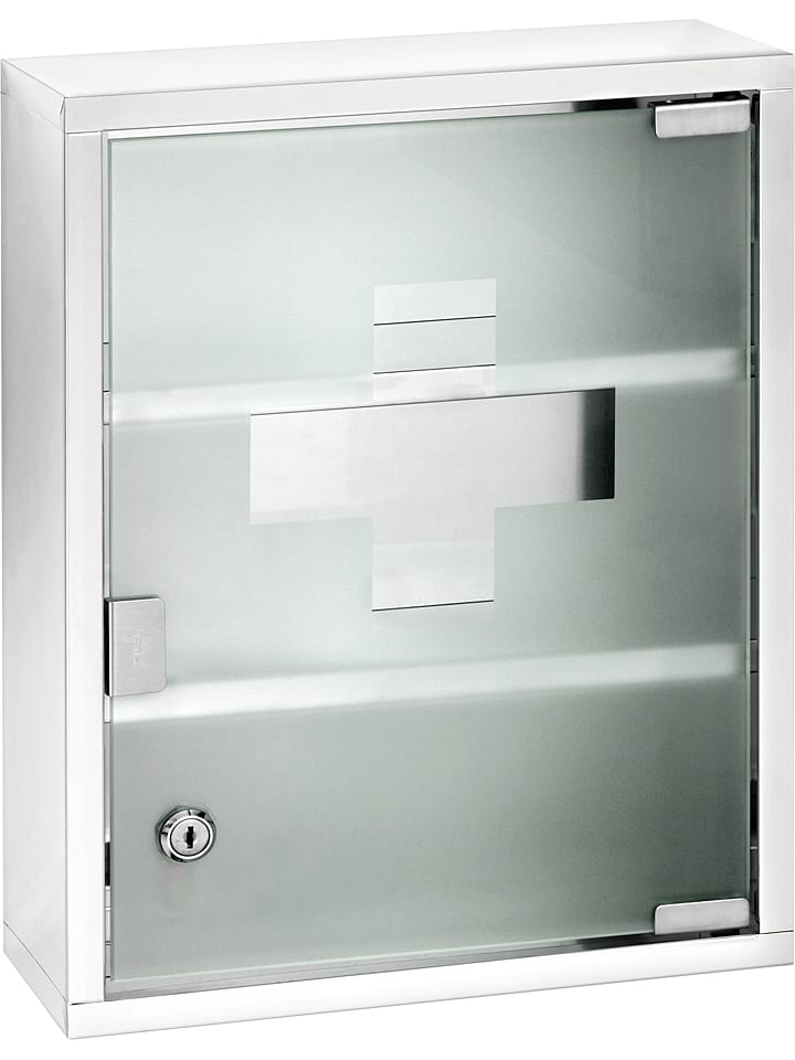 Wenko Szafka w kolorze srebrnym na lekarstwa - 30 x 40 x 12 cm rozmiar: onesize