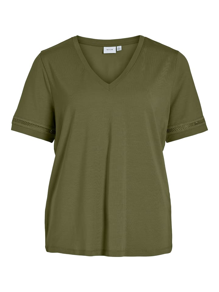 Vila Koszulka w kolorze khaki rozmiar: XS