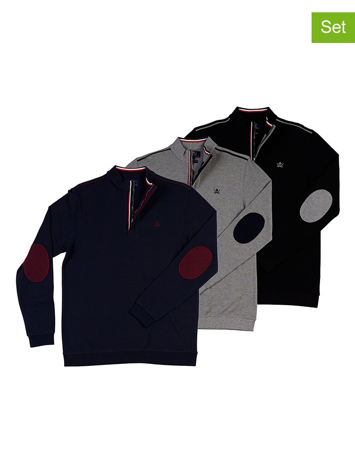 The Time of Bocha Swetry (3 szt.) w kolorze granatowym, czarnym i szarym rozmiar: M