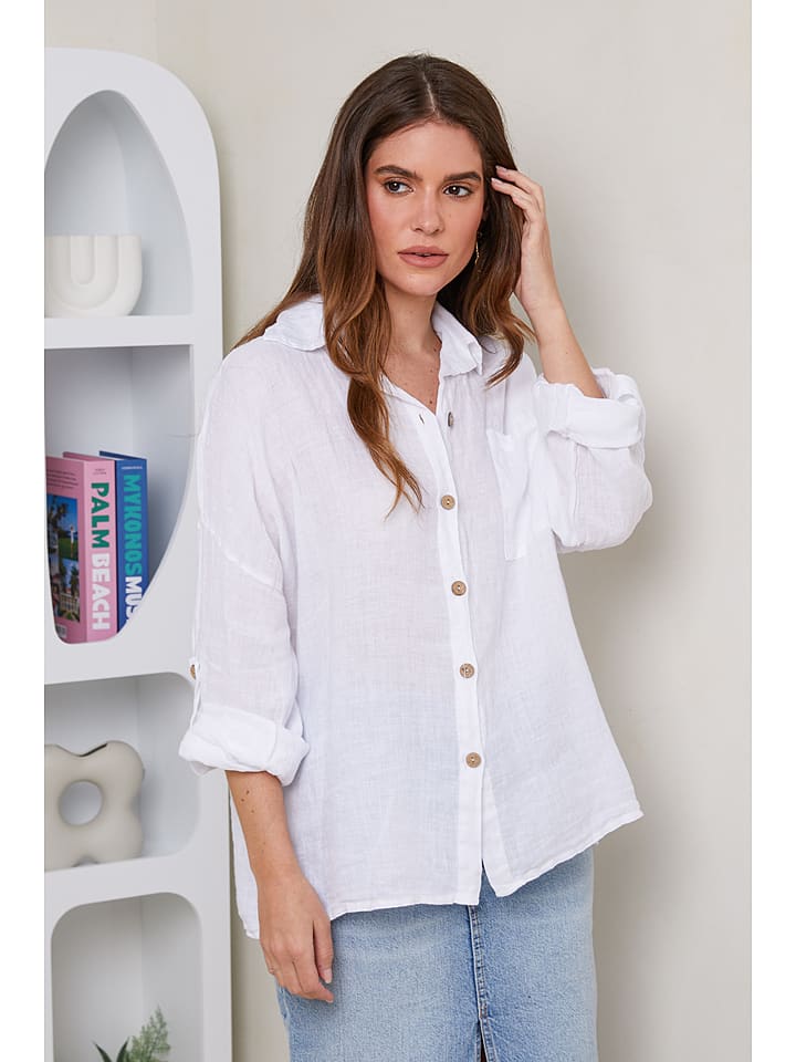 Rodier Lin Lniana koszula w kolorze białym rozmiar: XL/XXL