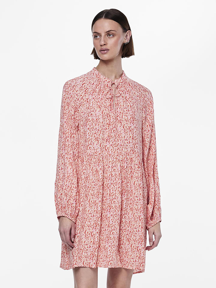 Pieces Sukienka w kolorze beżowo-czerwonym rozmiar: XL