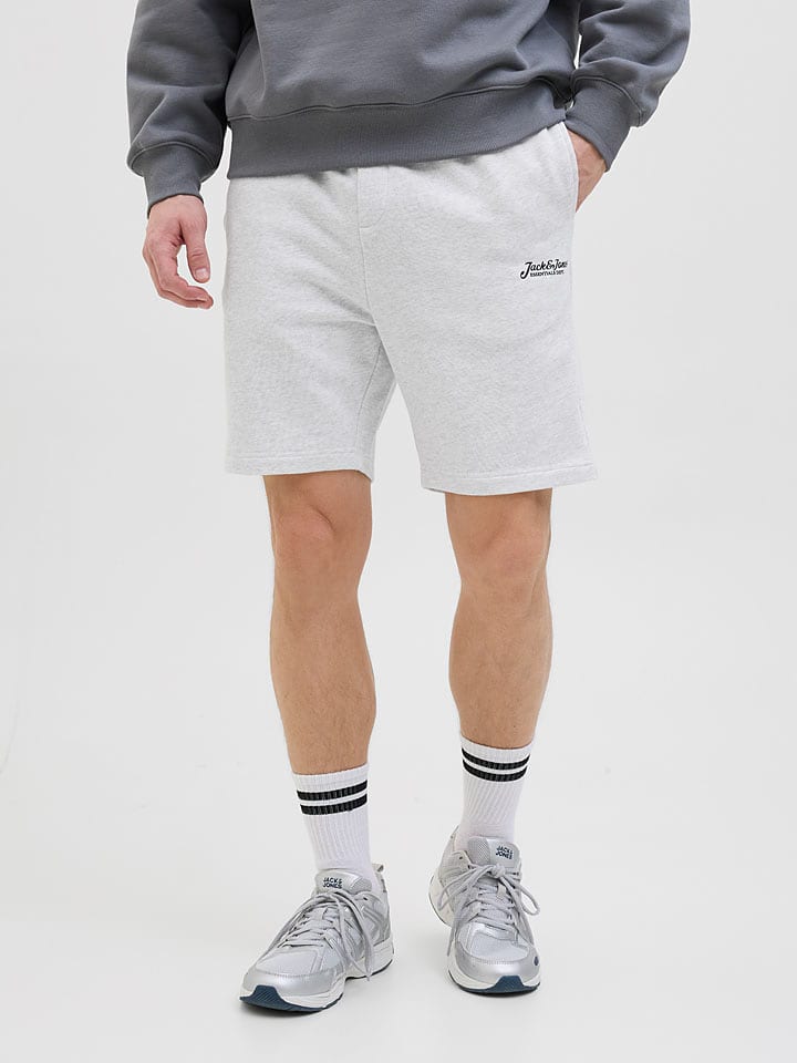 Jack & Jones Szorty dresowe "Gordon" w kolorze białym rozmiar: L