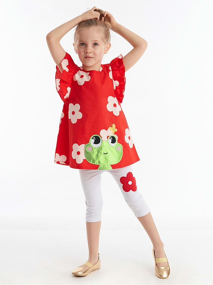 Denokids 2-częściowy zestaw "Frog" w kolorze czerwono-białym rozmiar: 98