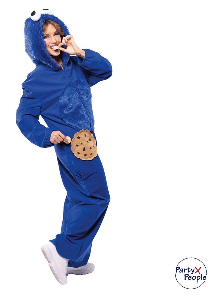 Party x People Kombinezon kostiumowy "Cookie monster" w kolorze niebieskim rozmiar: XL