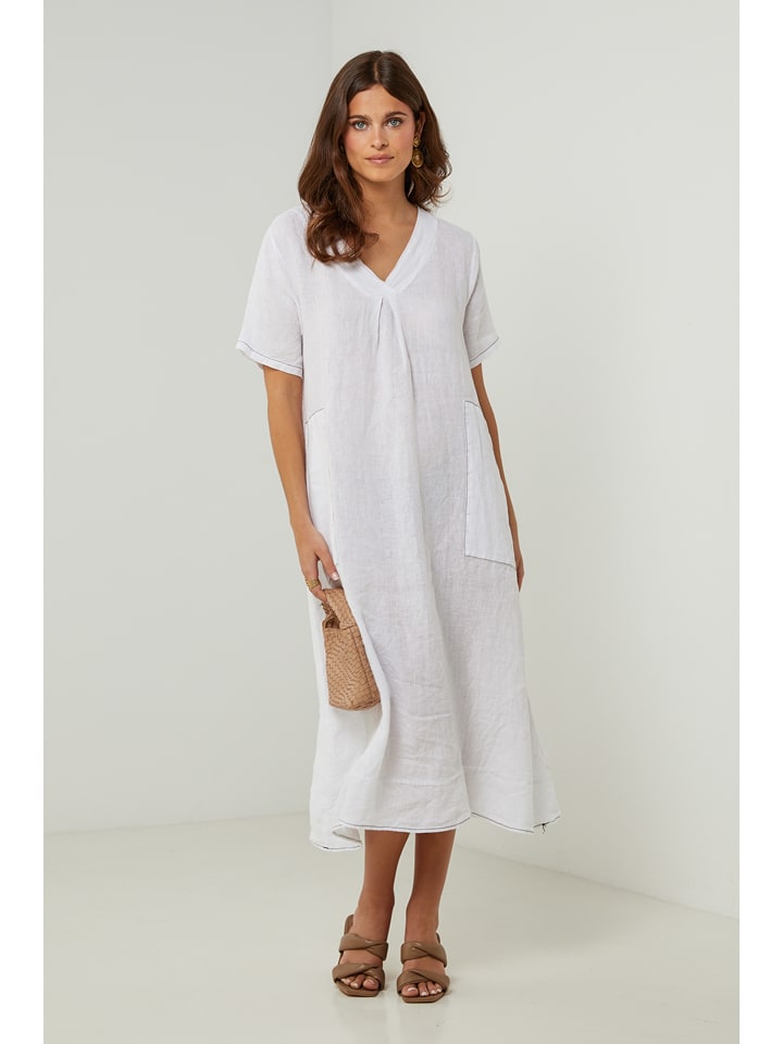Lin Passion Lniana sukienka w kolorze białym rozmiar: 36/38