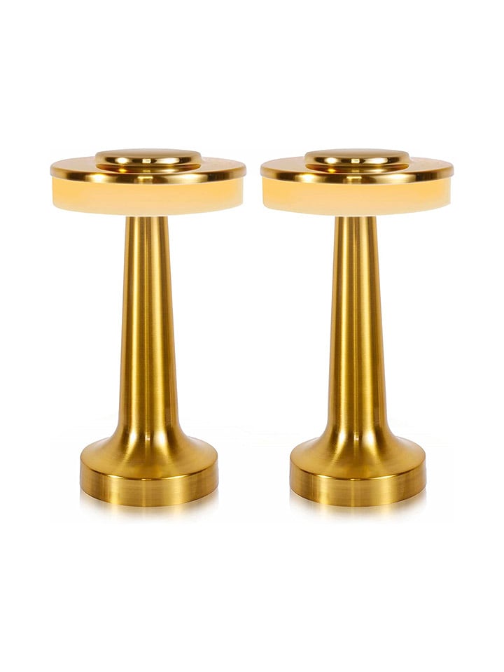 lumisky Lampy stołowe (2 szt.) w kolorze złotym - wys. 20,5 x Ø 12,3 cm rozmiar: onesize