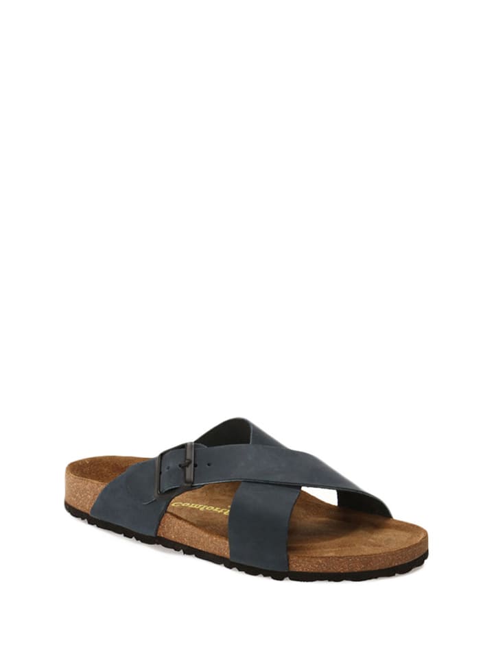 Comfortfusse Skórzane klapki w kolorze granatowym rozmiar: 40