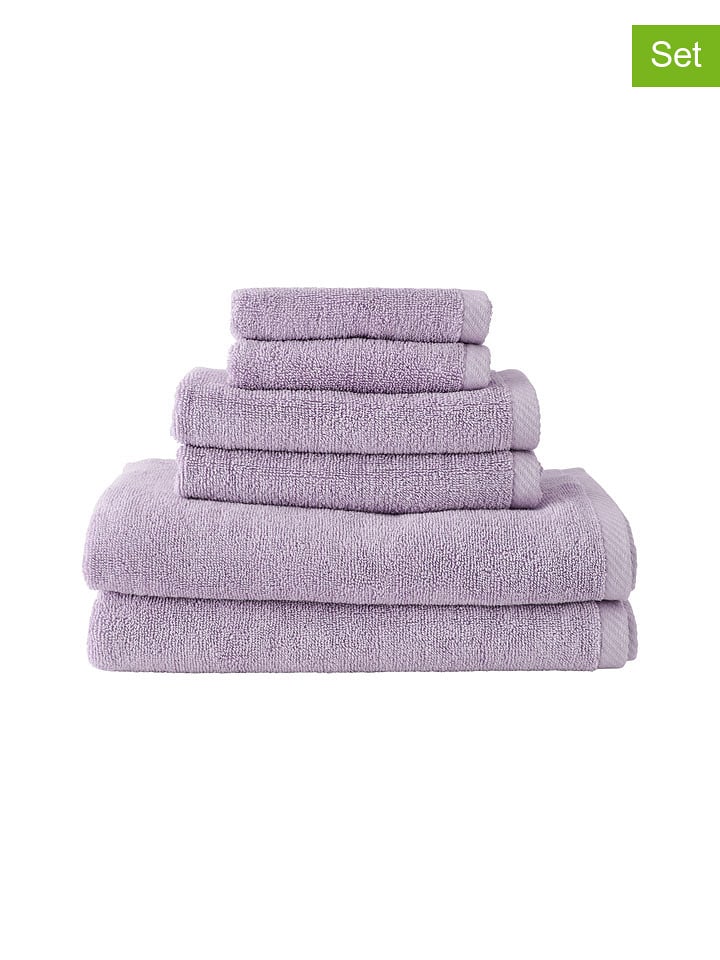Ellos Home 6-częściowy zestaw frotte "Elise" w kolorze fioletowym rozmiar: onesize