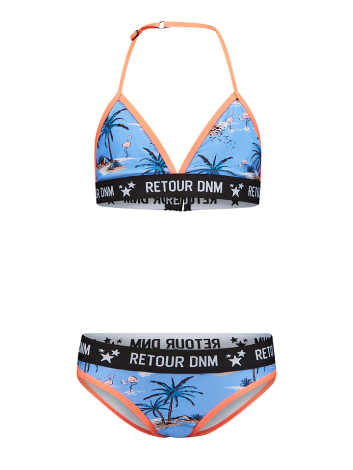 Retour Bikini "Lavina" w kolorze czarno-niebiesko-pomarańczowym rozmiar: 92