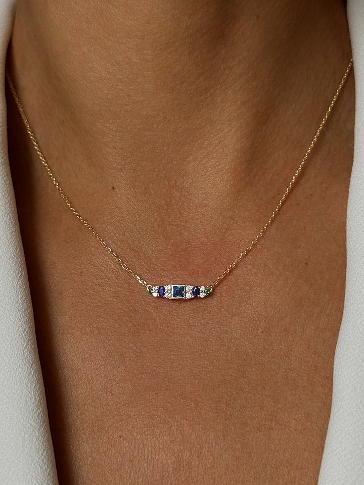 Les Petites Précieuses Pozłacany naszyjnik z cyrkoniami - dł. 40 cm rozmiar: onesize