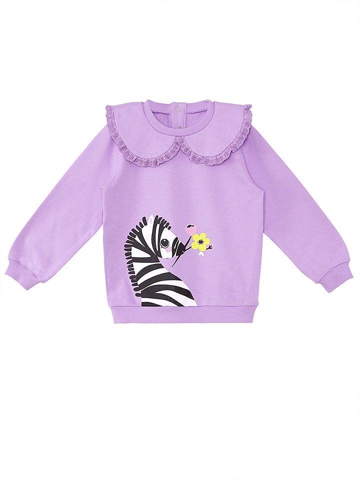 Denokids Bluza "Flower Zebra" w kolorze fioletowym rozmiar: 80/86