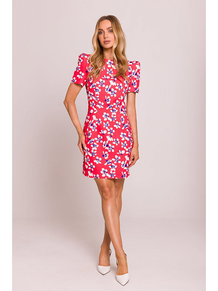 made of emotion Sukienka w kolorze czerwono-białym rozmiar: M