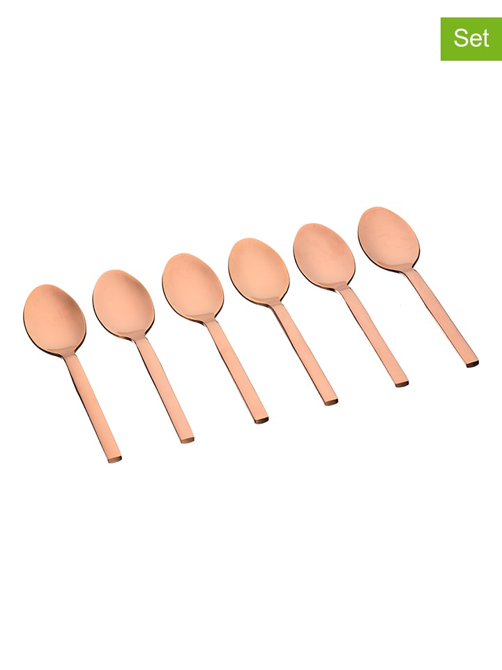 Björn Łyżeczki (6 szt.) "Emund" w kolorze miedzianym do kawy - dł. 12 cm rozmiar: onesize