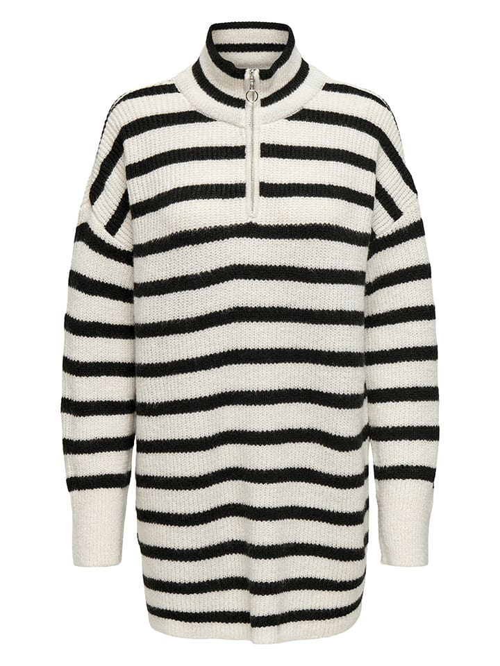 ONLY Sweter w kolorze kremowo-czarnym rozmiar: L