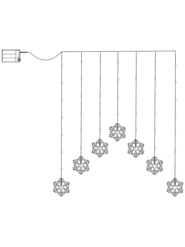 STAR Trading Zasłona świetlna LED "Snowflake" w kolorze białym - dł. 60 cm rozmiar: onesize