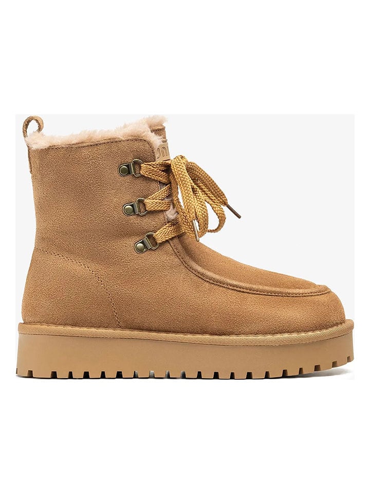 Unisa Skórzane botki "Friends" w kolorze jasnobrązowym rozmiar: 41