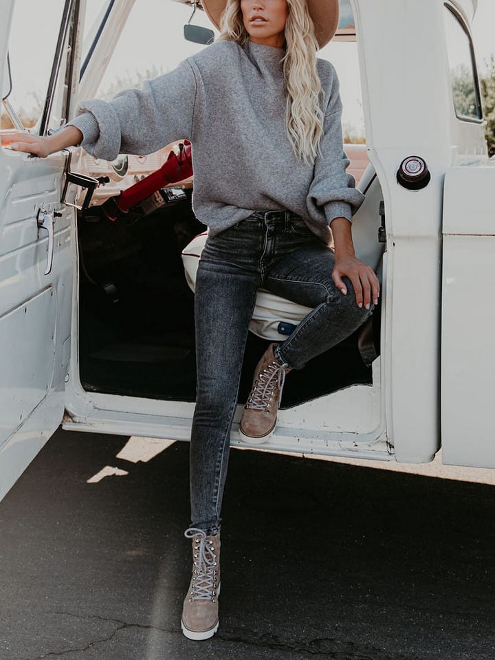 LA Angels Sweter w kolorze jasnoszarym rozmiar: M