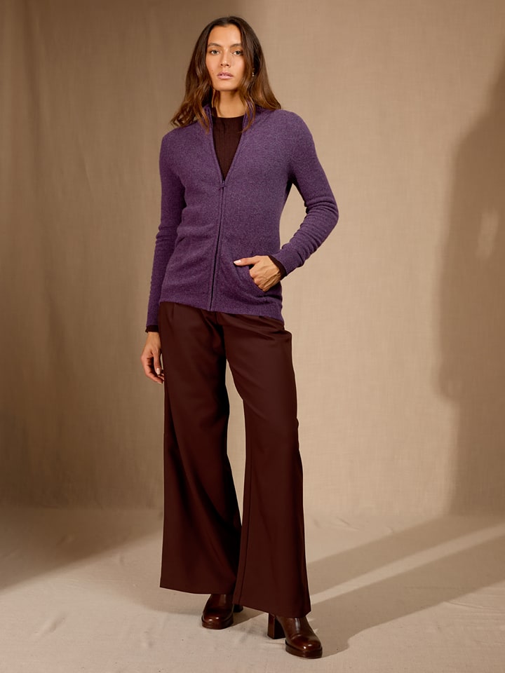 Perfect Cashmere Kaszmirowy kardigan "Ayr" w kolorze fioletowym rozmiar: XXL