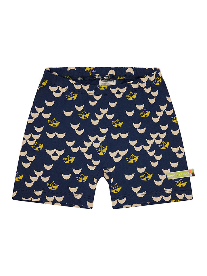 loud + proud Szorty piżamowe w kolorze granatowo-beżowo-białym rozmiar: 122/128
