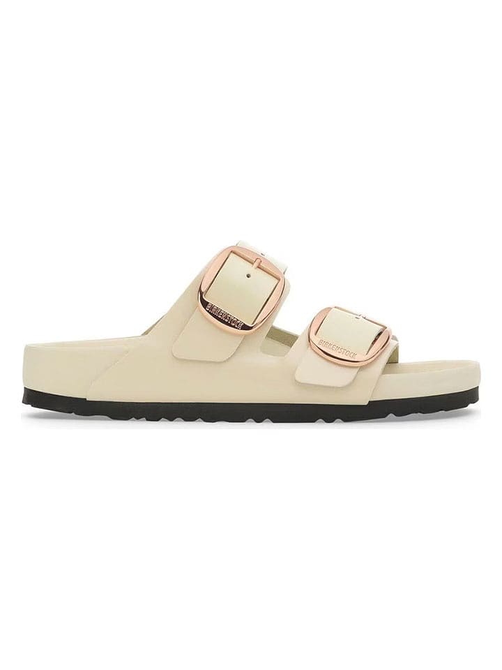Birkenstock Skórzane klapki "Arizona" w kolorze kremowym rozmiar: 37