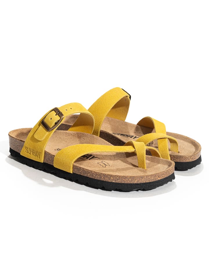 Sunbay Skórzane japonki "Tulipe" w kolorze żółtym rozmiar: 42