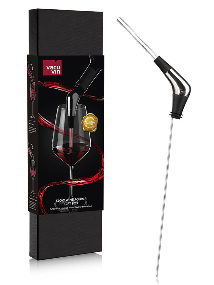Vacu Vin Nalewak ''Slow'' w kolorze srebrno-czarnym do wina - dł. 33 cm rozmiar: onesize