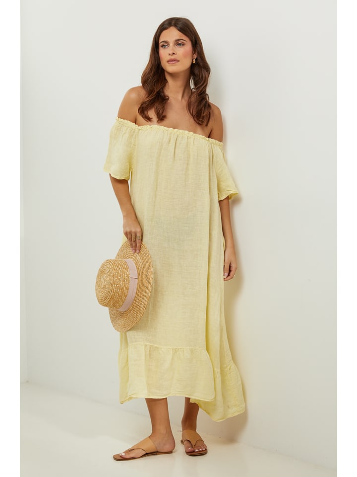 Lin Passion Lniana sukienka w kolorze żółtym rozmiar: 36/38