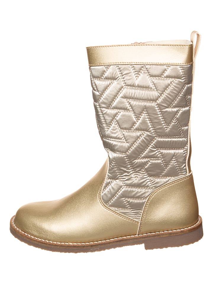 kmins Skórzane kozaki zimowe w kolorze złotym rozmiar: 32