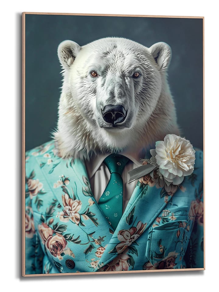 Orangewallz Druk artystyczny "Ice Bear Suit" w ramce rozmiar: 50x70 cm