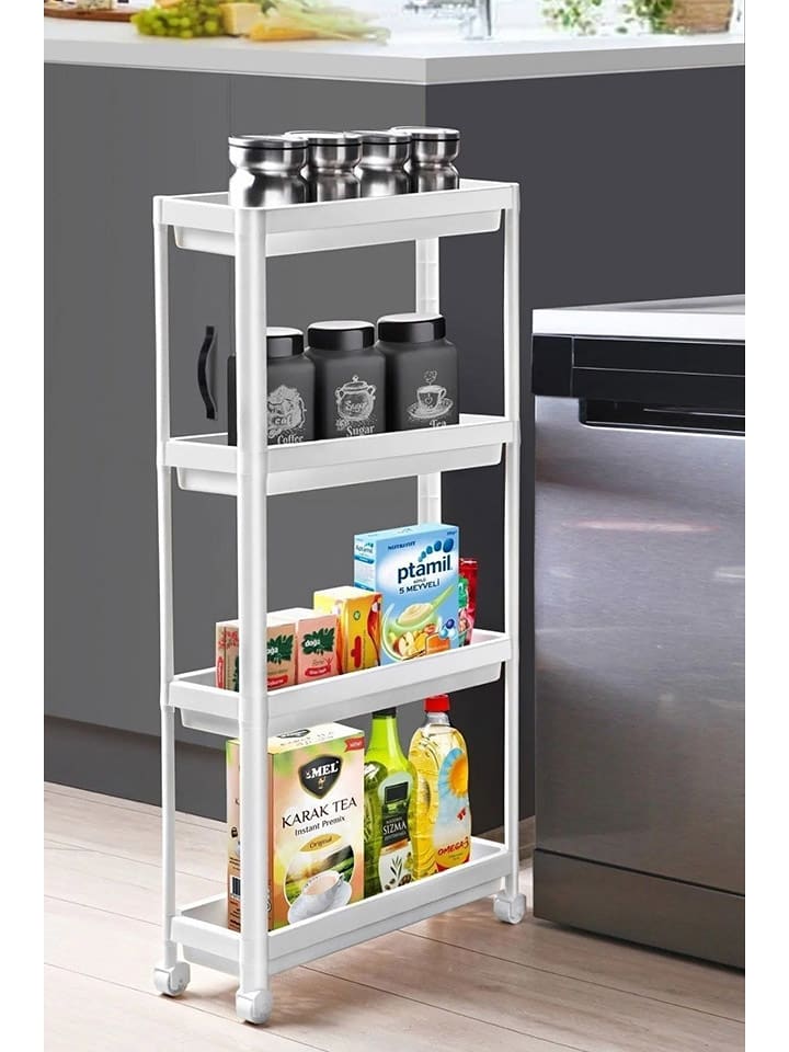 Violeta Home Regał w kolorze białym na kółkach - 54 x 101 x 5,5 cm rozmiar: onesize