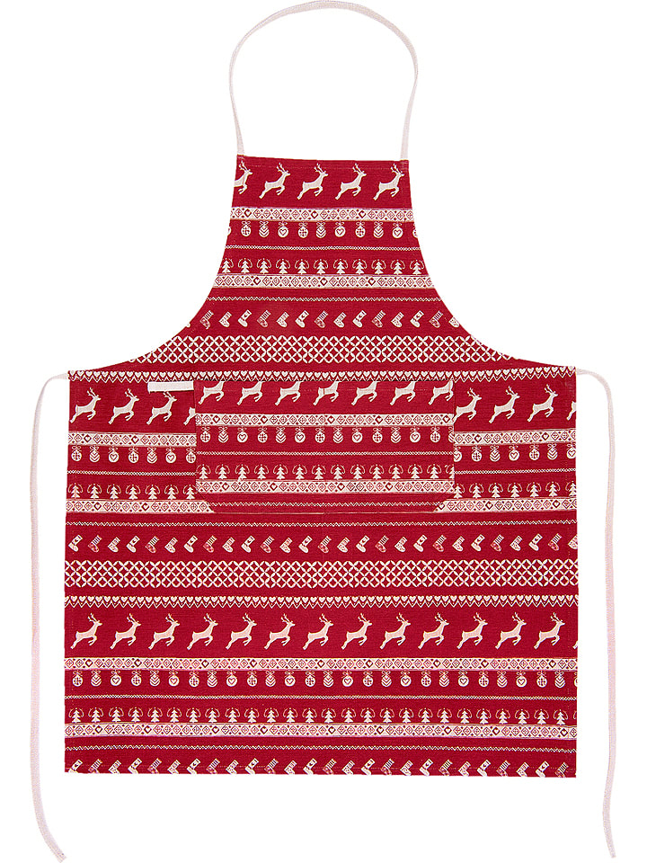 Clayre & Eef Fartuch w kolorze czerwonym - 85 x 70 cm rozmiar: onesize