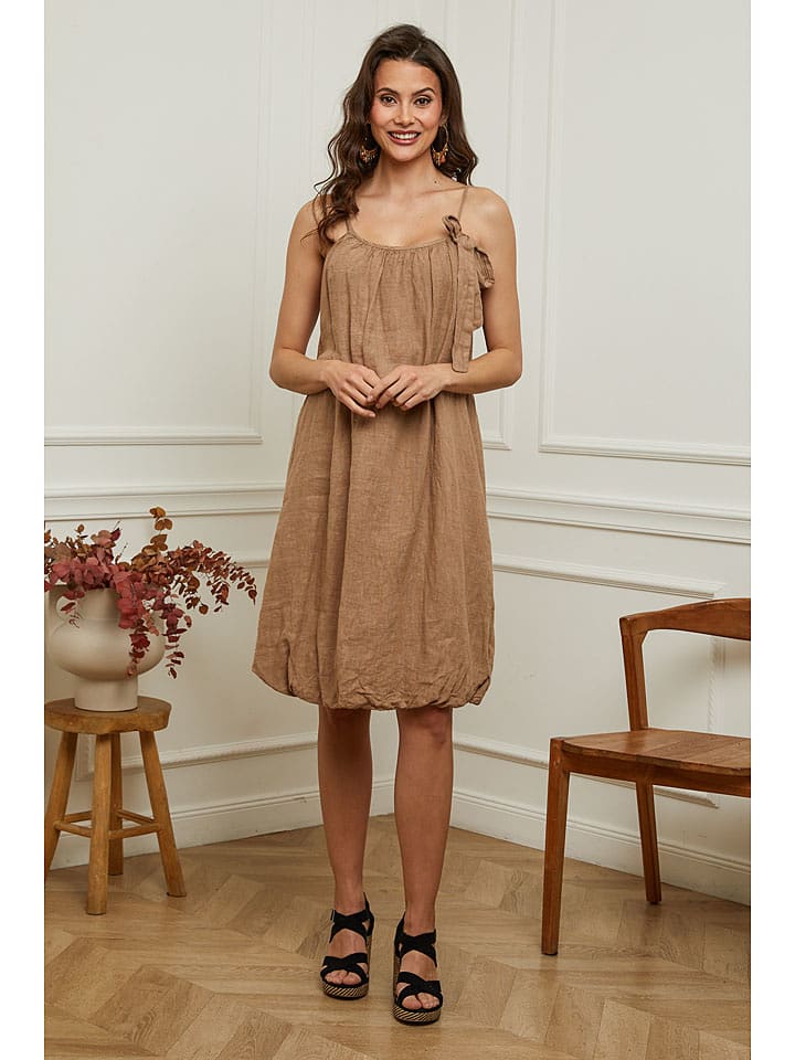 Plume Lniana sukienka "Caspar" w kolorze karmelowym rozmiar: XL